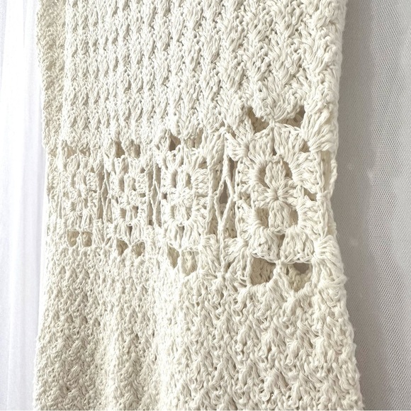 Handmade Crochet Mermaid Midi Maxi Dress Beach Cover Fishtail Hem - Size S/M - Picture 7 of 11